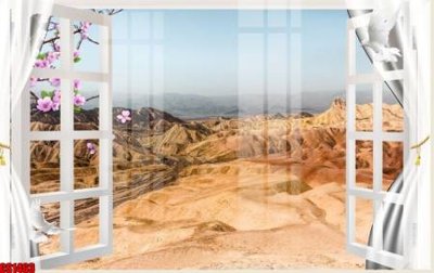 File in trần File tranh gốc cửa sổ 3D CS1463 (bản gốc) hoa văn