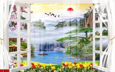 File tranh File tranh gốc cửa sổ 3D CS1502 (gốc) chủ đề động vật