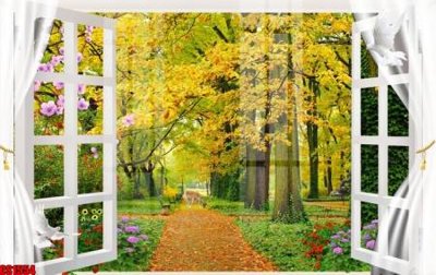 File PSD File tranh gốc cửa sổ 3D CS1554 (bản gốc) dễ dàng edit