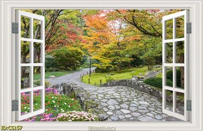 File in trần File gốc cửa sổ 3D CS157 (bản gốc) phong cảnh