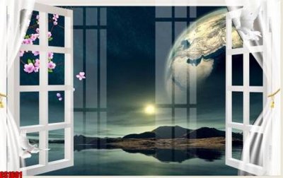 Download file gốc File tranh gốc cửa sổ 3D CS1601 (in lụa) hoa lá