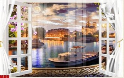 File in trần File tranh gốc cửa sổ 3D CS1611 (file gốc) xuyên sáng