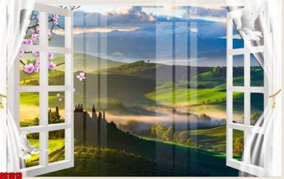 File gốc File tranh gốc cửa sổ 3D CS1613 (trang trí) cho phòng khách