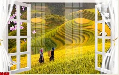 Ảnh gốc File tranh gốc cửa sổ 3D CS1631 (nét căng) in mica