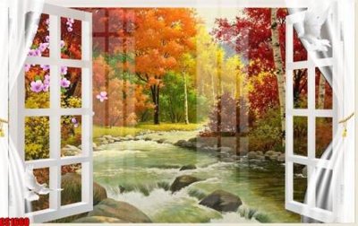 File gốc File tranh gốc cửa sổ 3D CS1660 (in lụa) tranh phong thủy