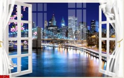 File gốc in ấn File tranh gốc cửa sổ 3D CS1744 chuẩn màu CMYK