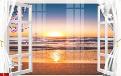 Ảnh gốc File tranh gốc cửa sổ 3D CS1775 (siêu chi tiết) để in ấn