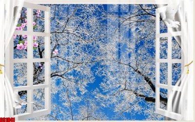 Download file gốc File tranh gốc cửa sổ 3D CS1841 (in lụa) nghệ thuật