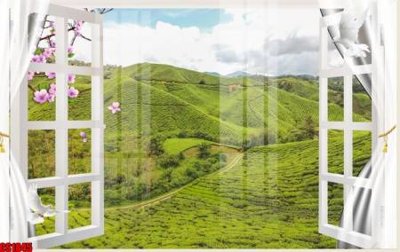 File ảnh File tranh gốc cửa sổ 3D CS1845 (gốc) in PP, decal