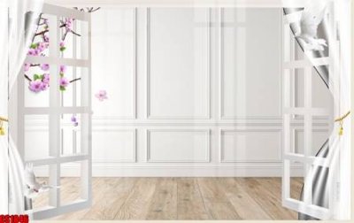 Ảnh gốc File tranh gốc cửa sổ 3D CS1846 (nét căng) in mica