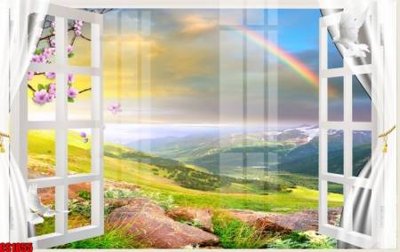 Tải file File tranh gốc cửa sổ 3D CS1855 (PSD) cho in tranh 3D