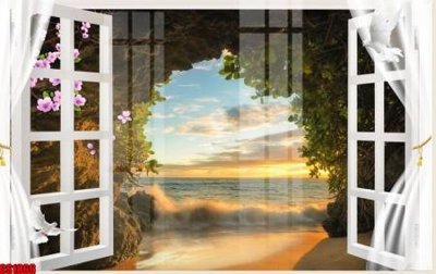 File gốc in tráng gương File tranh gốc cửa sổ 3D CS1866 chi tiết