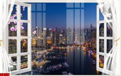 File gốc File tranh gốc cửa sổ 3D CS1907 (in lụa) trang trí tường