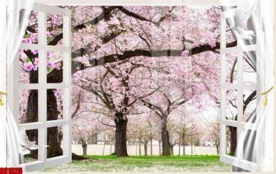 File in trần File tranh gốc cửa sổ 3D CS1925 (bản gốc) mây trời