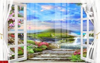 File gốc File tranh gốc cửa sổ 3D CS1935 (ảnh chi tiết) để in lụa