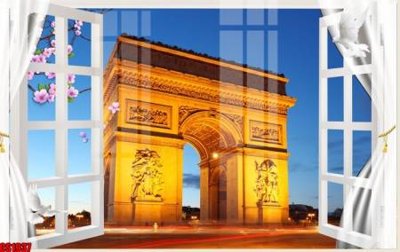 File gốc File tranh gốc cửa sổ 3D CS1937 (in tráng gương) hiện đại