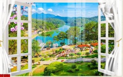 File tranh File tranh gốc cửa sổ 3D CS1950 (ảnh gốc) in trần nhà