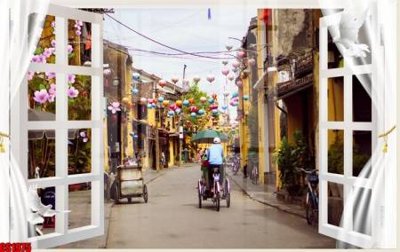 File tranh File tranh gốc cửa sổ 3D CS1975 (ảnh gốc) in trần nhà