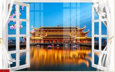 File gốc File tranh gốc cửa sổ 3D CS2002 (in tráng gương) sang trọng