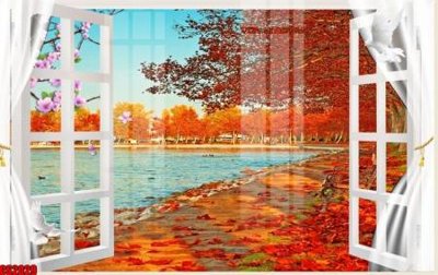 File gốc File tranh gốc cửa sổ 3D CS2029 (in lụa) cao cấp