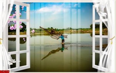 Tải file File tranh gốc cửa sổ 3D CS2037 (PSD) cho in tranh 3D