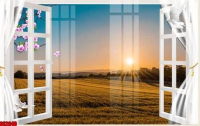 Tải file File tranh gốc cửa sổ 3D CS2040 (gốc) chủ đề hoa sen