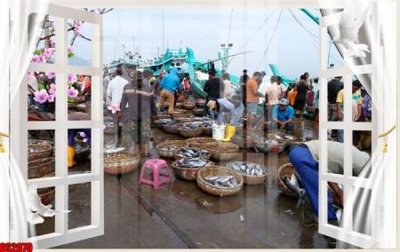 File in trần File tranh gốc cửa sổ 3D CS2070 (bản gốc) đại dương