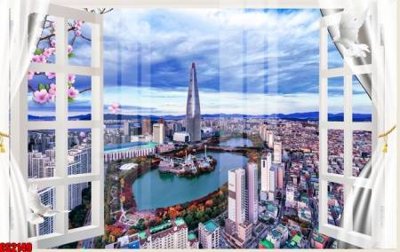 File gốc File tranh gốc cửa sổ 3D CS2149 (in tráng gương) ốp tường