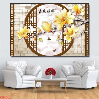 File tranh gốc in trần nhà File gốc cửa sổ 3D CS221 3D