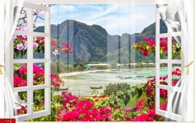 File gốc File tranh gốc cửa sổ 3D CS2210 (in tráng gương) hiện đại