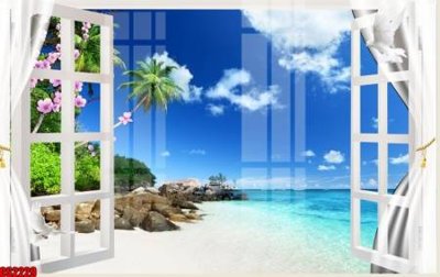 File PSD File tranh gốc cửa sổ 3D CS2229 (bản gốc) dễ dàng edit