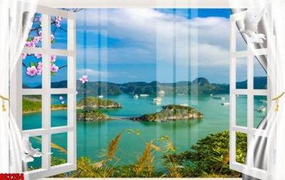 File tranh gốc in trần nhà File tranh gốc cửa sổ 3D CS2254 3D