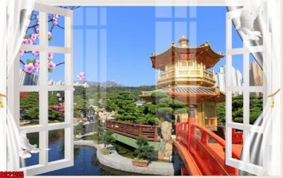 Ảnh gốc File tranh gốc cửa sổ 3D CS2255 (độ nét cao) in mica