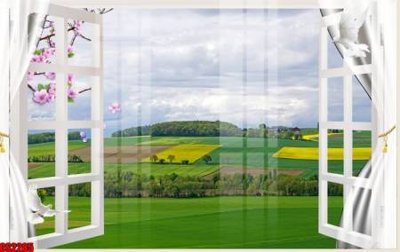 Download file gốc File tranh gốc cửa sổ 3D CS2285 (in lụa) hoa lá