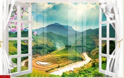 File tranh in mica File tranh gốc cửa sổ 3D CS2302 (độ phân giải cao)