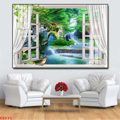 File tranh File gốc cửa sổ 3D CS231 (bản gốc) in lụa 3D