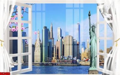 File PSD File tranh gốc cửa sổ 3D CS2403 (nguyên bản) cho thiết kế