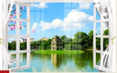 File in trần File tranh gốc cửa sổ 3D CS2416 (bản gốc) hoa văn