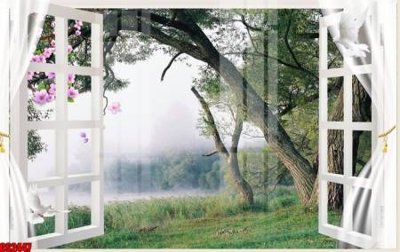 File in ấn chuyên nghiệp File tranh gốc cửa sổ 3D CS2447 (file gốc)