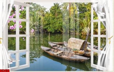 File gốc File tranh gốc cửa sổ 3D CS2458 (in lụa) chi tiết cao