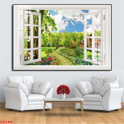 File tranh File gốc cửa sổ 3D CS246 (ảnh gốc) in trần 3D