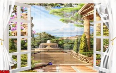 File tranh File tranh gốc cửa sổ 3D CS2482 (ảnh gốc) in trần 3D
