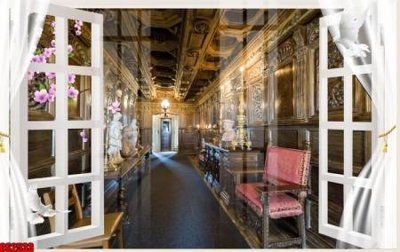 File gốc File tranh gốc cửa sổ 3D CS2533 (in lụa) họa tiết 3D