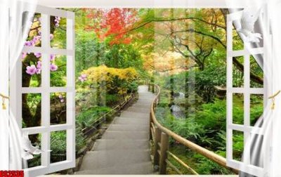 Ảnh gốc File tranh gốc cửa sổ 3D CS2535 (siêu chi tiết) để in ấn