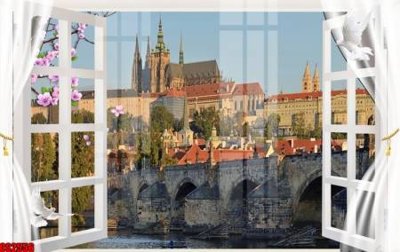 File gốc File tranh gốc cửa sổ 3D CS2556 (in lụa) trang trí tường