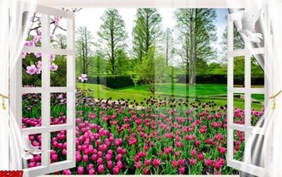 File tranh trang trí File tranh gốc cửa sổ 3D CS2607 (file gốc)