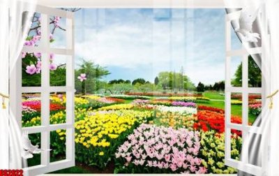 Ảnh gốc File tranh gốc cửa sổ 3D CS2622 (nét căng) in mica