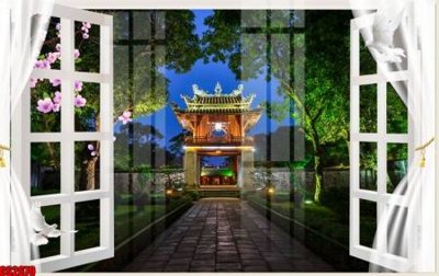 File gốc File tranh gốc cửa sổ 3D CS2670 (in lụa) tranh mã đáo