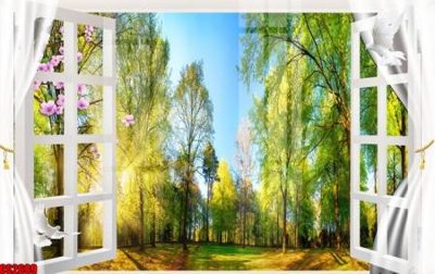 File gốc File tranh gốc cửa sổ 3D CS2689 (in tráng gương) sang trọng