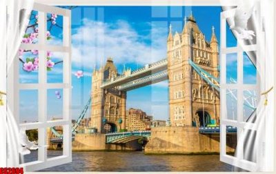 File gốc File tranh gốc cửa sổ 3D CS2694 (in lụa) họa tiết 3D